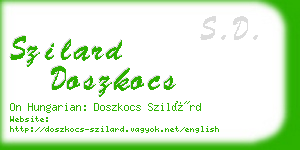 szilard doszkocs business card